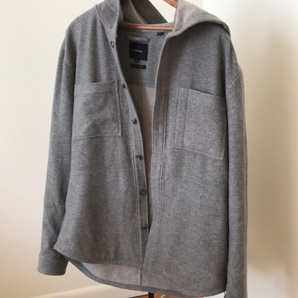 Men’s size medium Vince Cashmere hoody with buttons, 98% cashmere